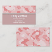 ベビーピンク迷彩柄パーソナライズされた; 名刺 (正面/裏面)