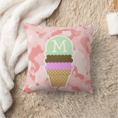 ベビーピンク迷彩柄;アイスクリームコーン クッション (ブランケット)