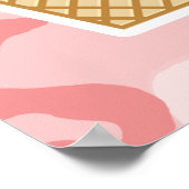 ベビーピンク迷彩柄；アイスクリームコーン ポスター (角)