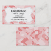 ベビーピンク迷彩柄；カモフラージュ 名刺 (正面/裏面)