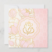 ベビーピンク金ゴールドガネーシュインディアン結婚式招待状 招待状 (正面)