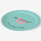 ベビーピンク&ブルージェンダーリビールシャワーパーティー ペーパープレート (アングル)