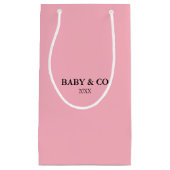 ベビーピンクAガールスプリンクルシャワーパーティー スモールペーパーバッグ (正面)