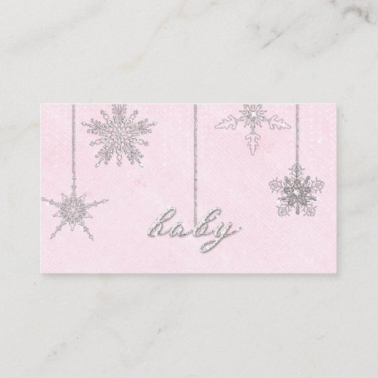 ベビーピンクRhinestone女の子の赤ちゃんシャワーのための本 エンクロージャーカード (裏面)