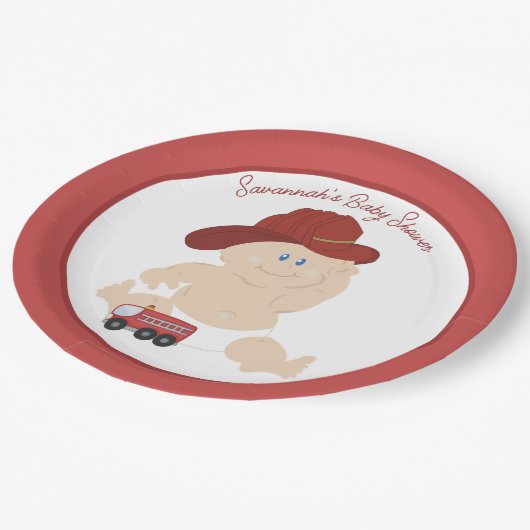 ベビーファイヤーファイタートラックカスタム紙プレート ペーパープレート (アングル)