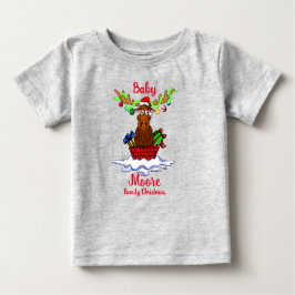 ベビーファミリークリスマスおもしろいクリスマスTシャツ ベビーTシャツ