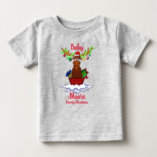 ベビーファミリークリスマスおもしろいクリスマスTシャツ ベビーTシャツ (正面)