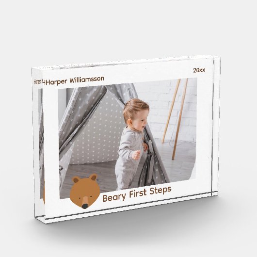 ベビーファーストステップベアークリスマス フォトブロック (左)