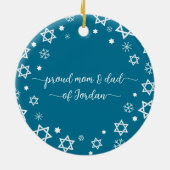 ベビーファーストハヌカー星スノーフレーク新しい親 セラミックオーナメント (裏面)