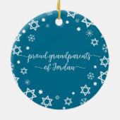 ベビーファーストハヌカー星スノーフレーク祖父母 セラミックオーナメント (裏面)