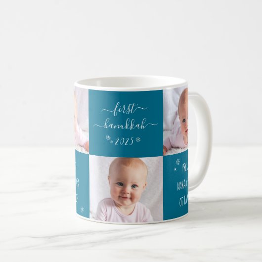 ベビーファーストハヌッカグランドペアレントズ2フォトカスタム コーヒーマグカップ (正面右)