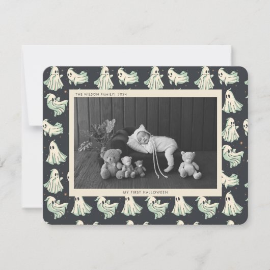 ベビーファーストハロウィン不気味ベビー写真 シーズンカード (正面)