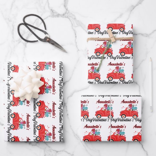 ベビーファーストバレンタインデー誕生日ファースト誕生日 ラッピングペーパーシート (正面)