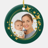 ベビーファーストメリーリトルクリスマスフォト金ゴールドスター セラミックオーナメント (裏面)