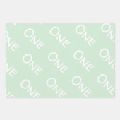 ベビーファースト誕生日グリーンホワイト ラッピングペーパーシート (正面3)