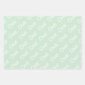 ベビーファースト誕生日グリーンホワイト ラッピングペーパーシート (正面2)