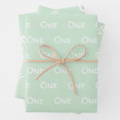 ベビーファースト誕生日グリーンホワイト ラッピングペーパーシート (インサイチュ)