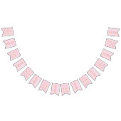 ベビーファースト誕生日パステルピンクボウズ バンティングフラッグ (全)