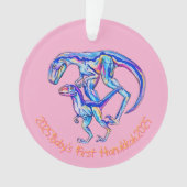 ベビーファースト・ハヌカー2025ガール・ディノ・ヴェロキラプトル オーナメント (正面)