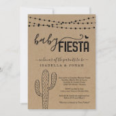 ベビーフィエスタカップル男女兼用の赤ちゃんシャワー 招待状 (正面)