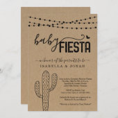 ベビーフィエスタカップル男女兼用の赤ちゃんシャワー 招待状 (正面/裏面)