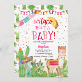 ベビーフィエスタラマメキシコの赤ちゃんシャワーのタコ 招待状 (正面/裏面)