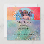 ベビーフェアリーと鳩シャンパンの輝きを添えた 招待状 (裏面)