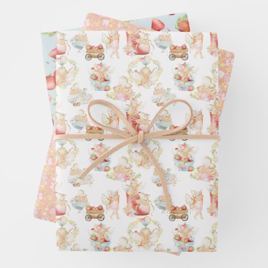 ベビーフェアリーティーカップストロベリーフィールド子供部屋 ラッピングペーパーシート (インサイチュ)