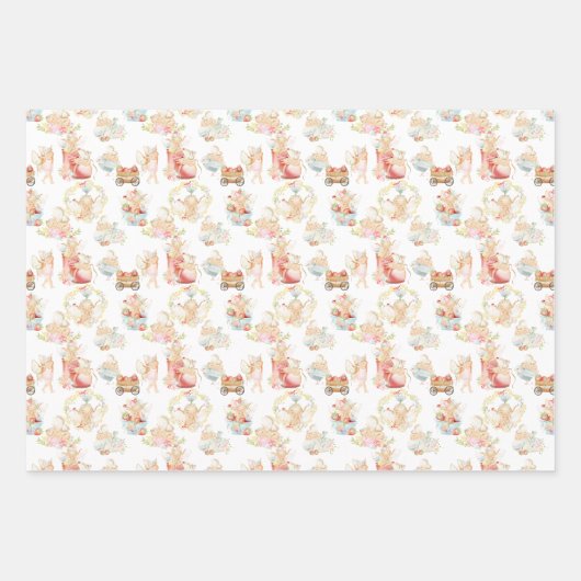 ベビーフェアリーティーカップストロベリーフィールド子供部屋 ラッピングペーパーシート (正面)