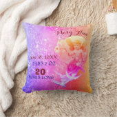 ベビーフェアリー、ドブピンクの青スパークルベビーガール統計 クッション (ブランケット)