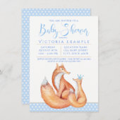 ベビーフォックス 男の子 フォックス ベビーシャワー 招待状 (正面/裏面)