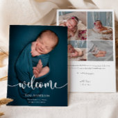 ベビーフォトエレガントコラージュ名スクリプト誕生 案内状