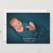 ベビーフォトエレガントコラージュ名スクリプト誕生Anno 案内状 (正面)