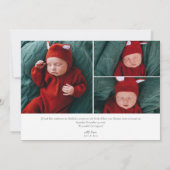 ベビーフォトエレガントコラージュ名スクリプト誕生Anno 案内状 (裏面)