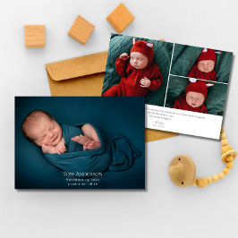 ベビーフォトエレガントコラージュ名スクリプト誕生Anno 案内状