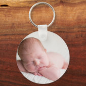 ベビーフォトエレガントミントグリーン誕生のお知らせ キーホルダー (裏面)
