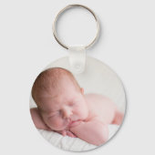 ベビーフォトエレガントミントグリーン誕生のお知らせ キーホルダー (裏面)