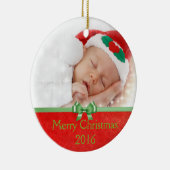 ベビーフォトオーナメント、独自の写真Keepsakeを追加 セラミックオーナメント (右)