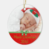 ベビーフォトオーナメント、独自の写真Keepsakeを追加 セラミックオーナメント (左)