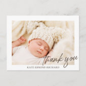 ベビーフォトオーバーレイ 誕生のお礼を伝える出産報告カード ポストカード (正面)