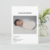 ベビーフォトカードの発表 案内状 (スタンド正面)