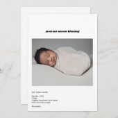 ベビーフォトカードの発表 案内状 (正面/裏面)