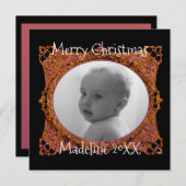 ベビーフォトクリスマスホリデーカード 招待状 (正面/裏面)