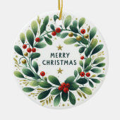 ベビーフォトクリスマスミスタントーリース セラミックオーナメント (正面)