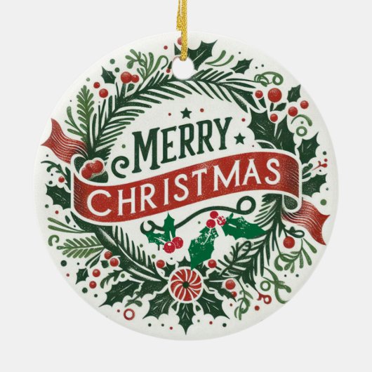 ベビーフォトクリスマスミスタントーリース セラミックオーナメント (裏面)