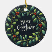 ベビーフォトクリスマスミスタントーリース セラミックオーナメント (正面)