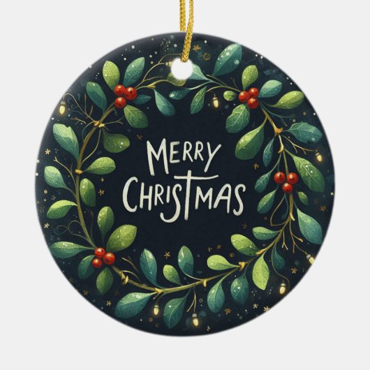 ベビーフォトクリスマスミスタントーリース セラミックオーナメント (正面)