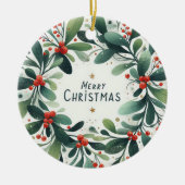 ベビーフォトクリスマスミスタントーリース セラミックオーナメント (正面)