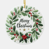 ベビーフォトクリスマスミスタントーリース セラミックオーナメント (正面)