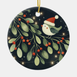 ベビーフォトクリスマスミスタントーロビンリース セラミックオーナメント